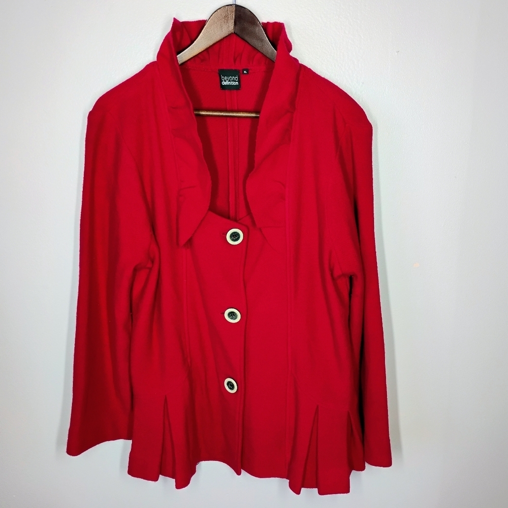 Beyond Definition Wool‎ Jacket Womens  XL Red Sophisticated Business Casual